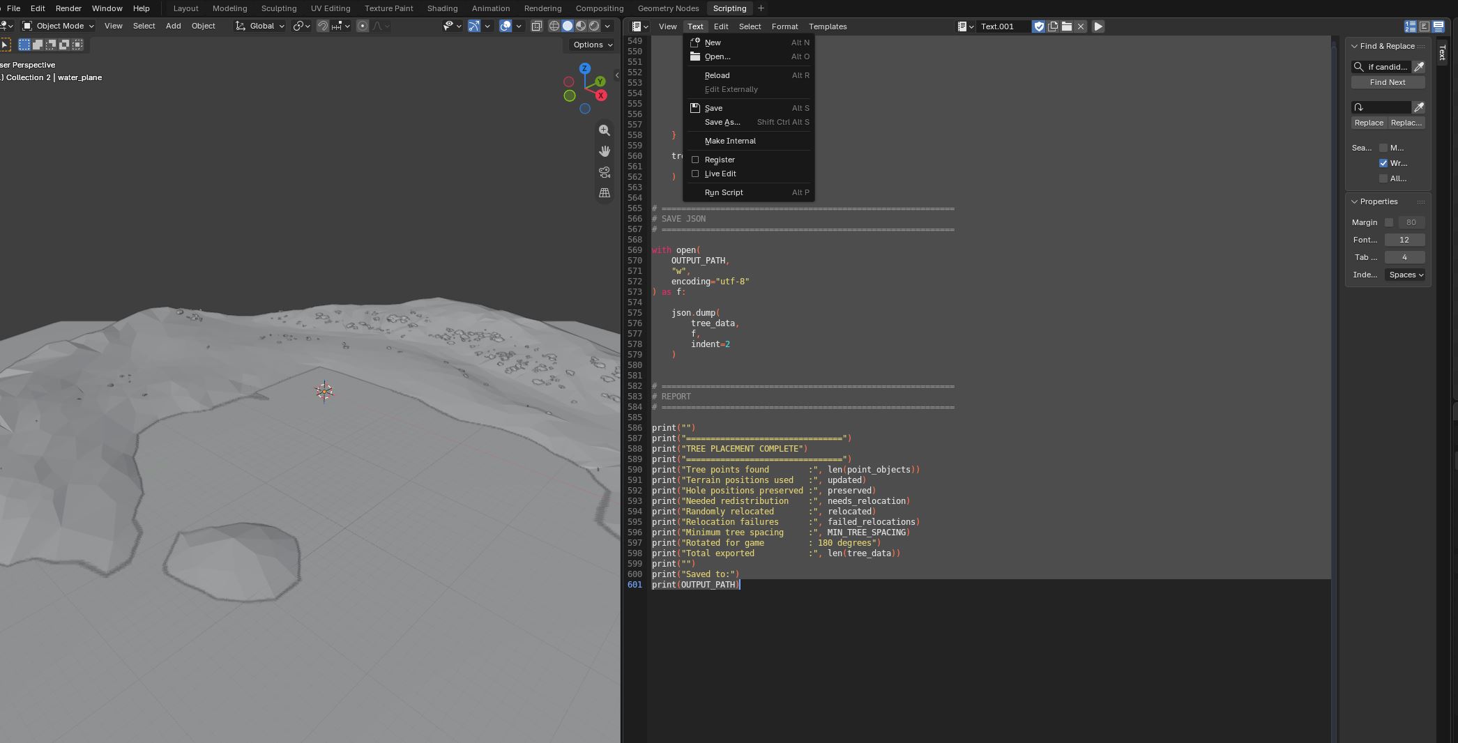 Blender Scripts Tab