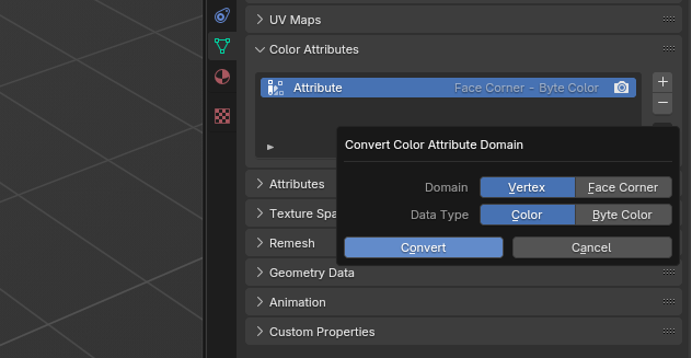 Colour attribute conversion